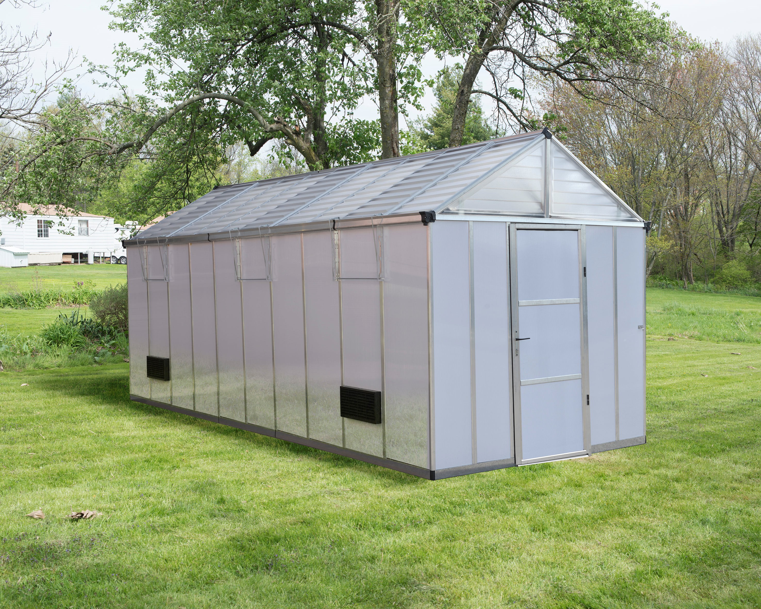 Palram - Canopia Oriana Light Deprivation Greenhouse, 8' x 20' x 9' White Opaque