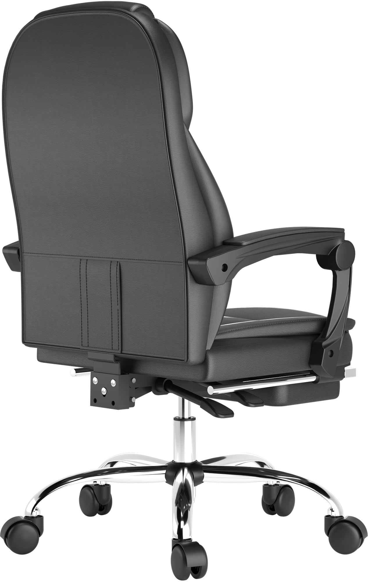 Hbada Office Chair Ergonomic Executive Office Chair PU Leather Swivel Chairs,Adjustable Height Reclining Chair with Padded Armrest, Black