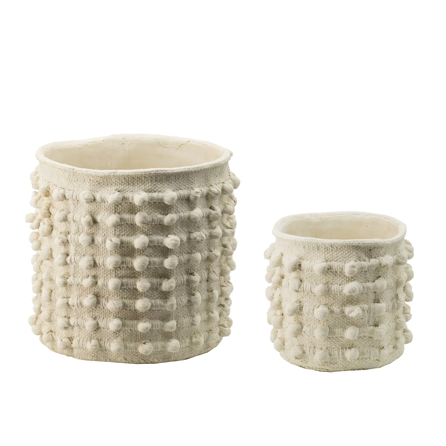 A&B Home Set of 2 Cement Pom Pom Planters
