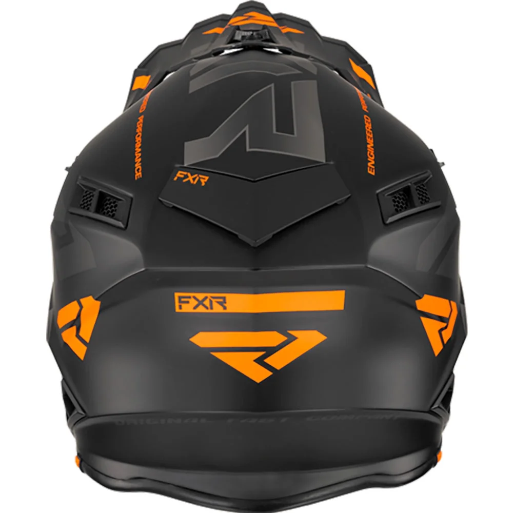 FXR  Helium Race Div Helmet D-Ring Buckle Breath Box Ready 365 Vent Black Orange - 230663-1030-19