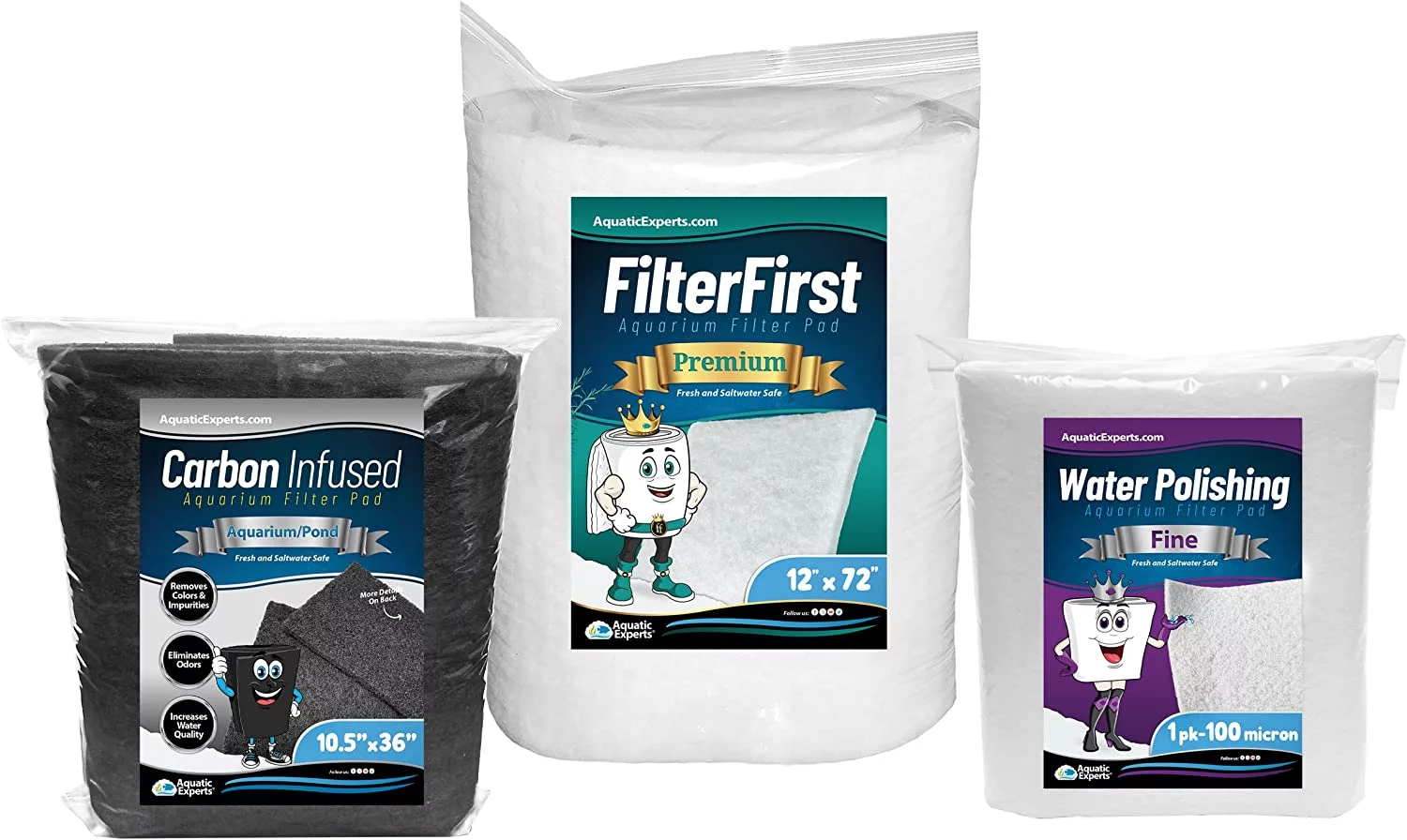 Aquatic Experts - Aquarium Filter Pad Bundle 2, 12