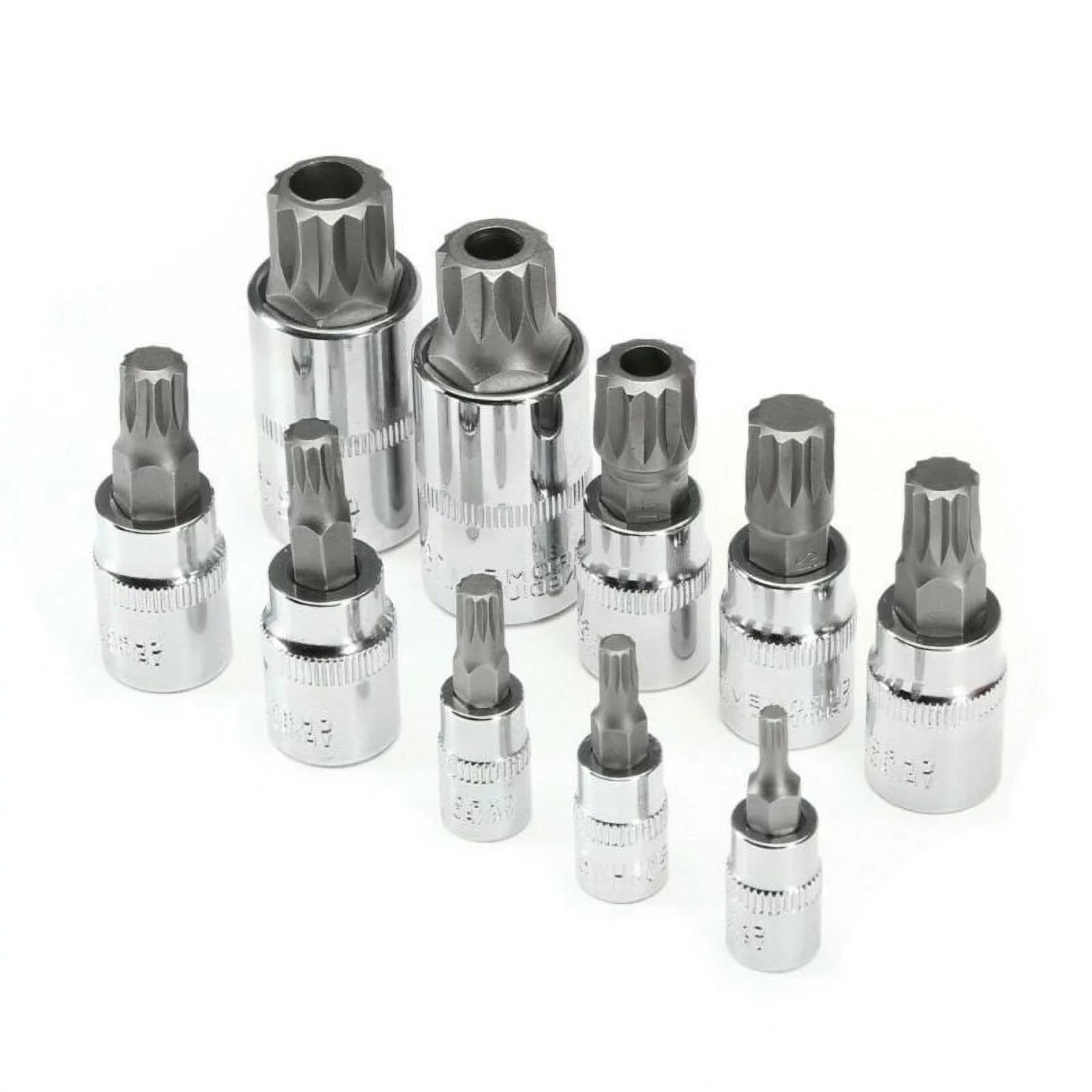 10pcs XZN 12 Point MM Triple Square Spline Bit Socket Steel 4-18mm Tool Set
