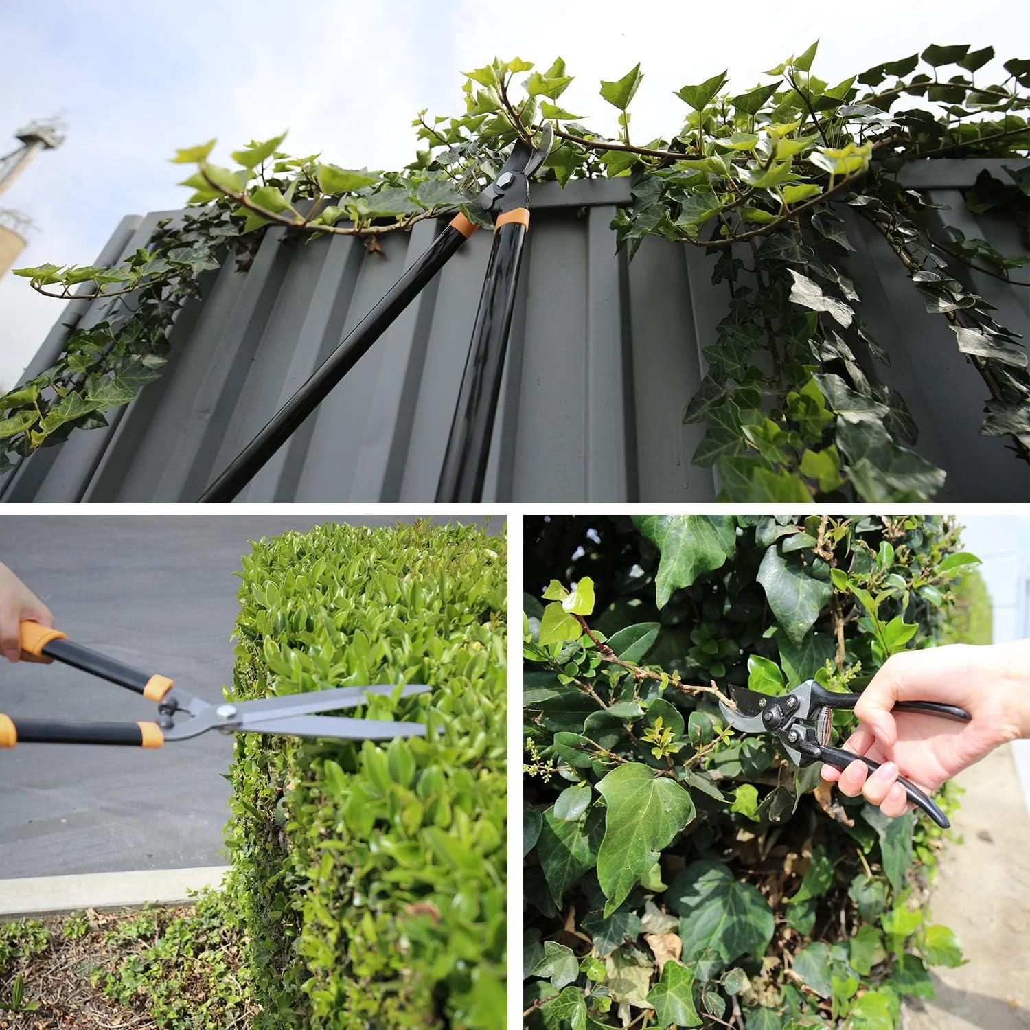 Sunrise Garden Tree Tools Set 3 Piece Garden Kit With Lopper, Hedge Shears And Pruner Shears, Tree & Shrub Care Kit