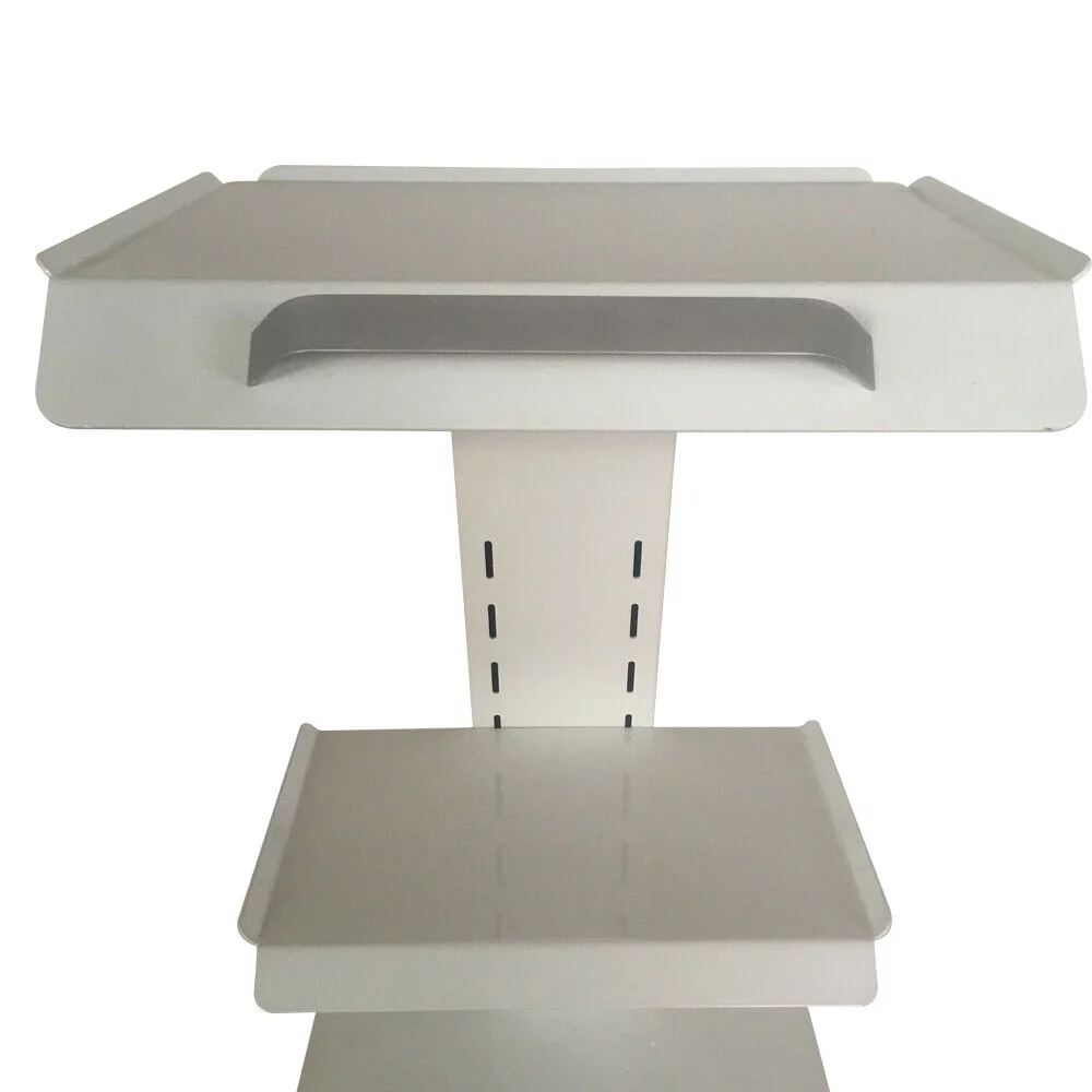 Three Layers Dental Mobile Trolley Medical Cart Salon Equipment & Foot Brakes