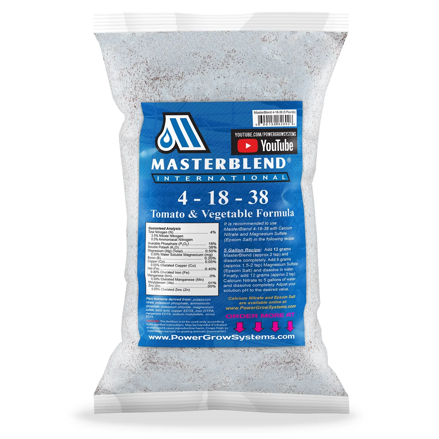 MasterBlend 4 18 38 Tomato Vegetable Fertilizer Bulk 1 5 or 25 Pounds 5 Pounds