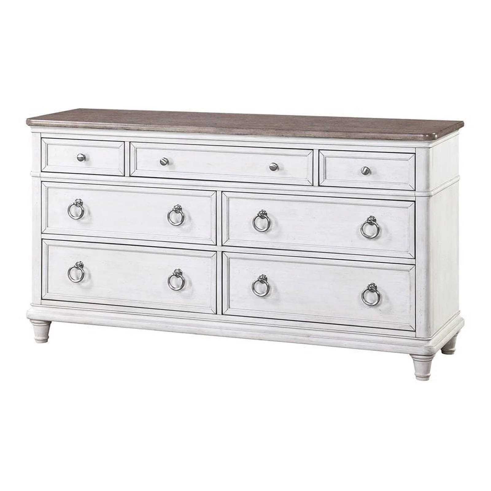 Panama Jack Sonoma Farmhouse Wood Dresser in Antique White/Brown