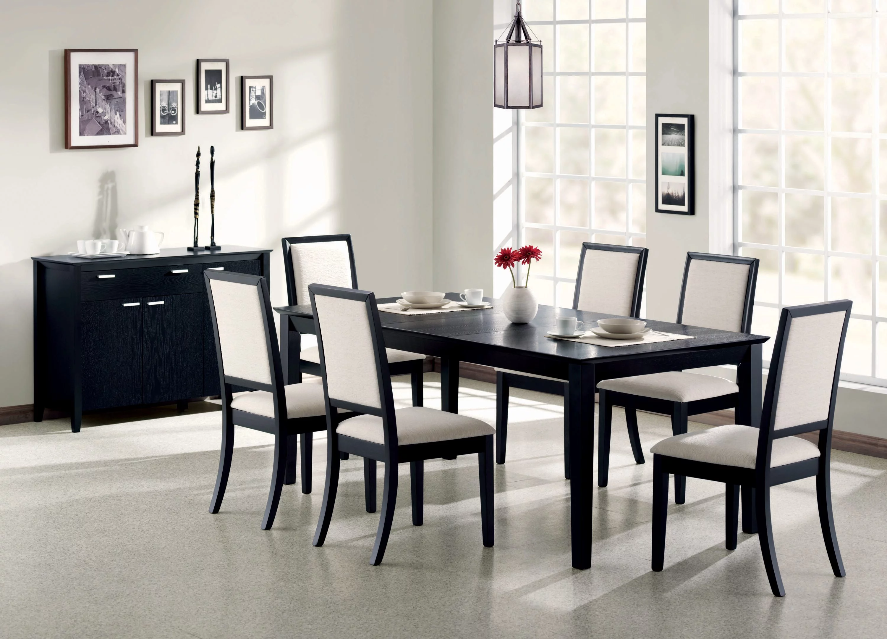 Coaster Company Louise Transitional Rectangular Dining Table, Black