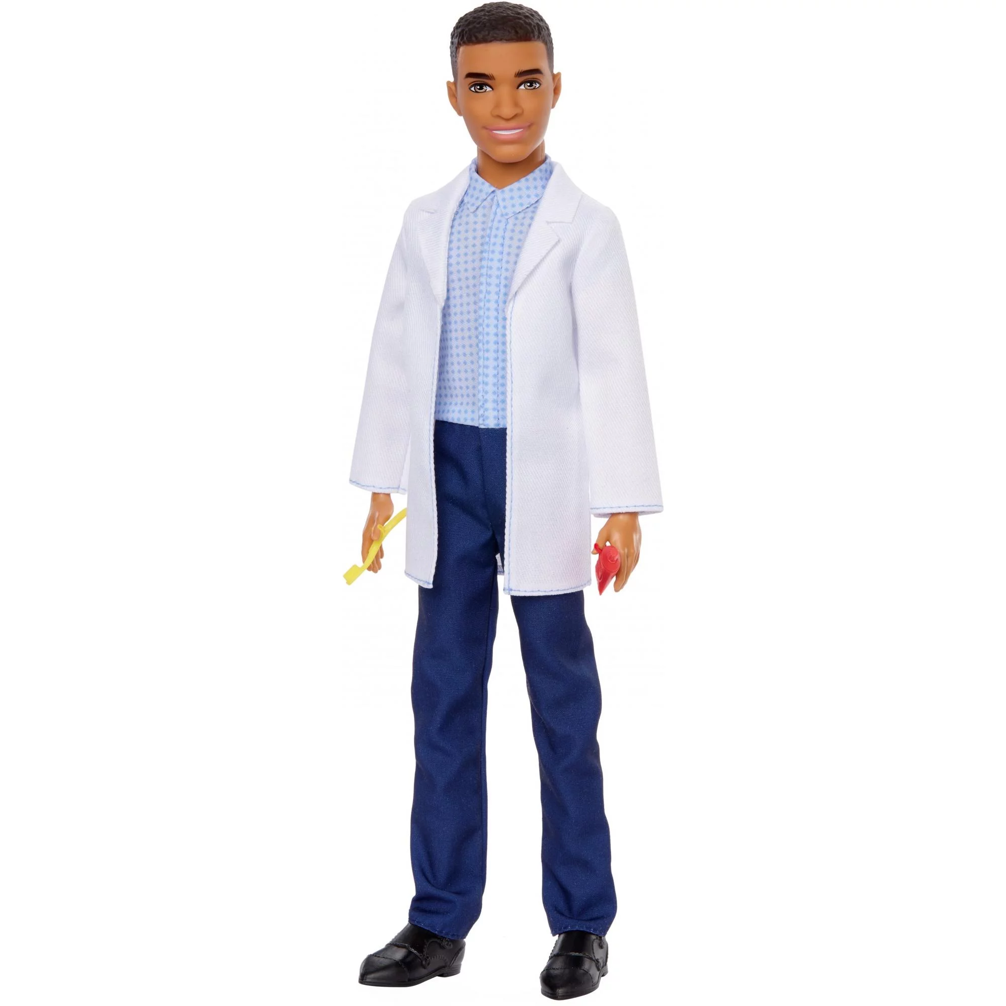 Barbie Career Ken Dentist Doll with Professional Dental Coat Plus 2 Dental Toothbrush and Toothpaste Accessories for Ages 3 Years and Up