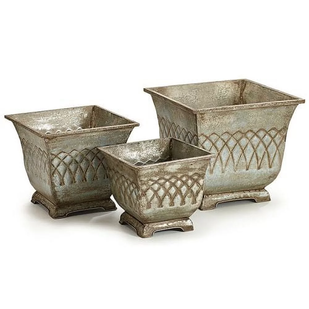 Burton & Burton Planter Tin Nested, Set Of 3