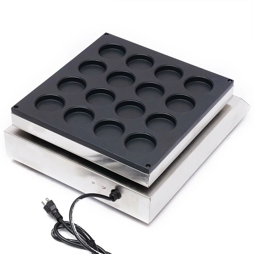 16 Holes Commercial Red Bean Waffle Maker Stainless Steel Pancakes Baker Maker