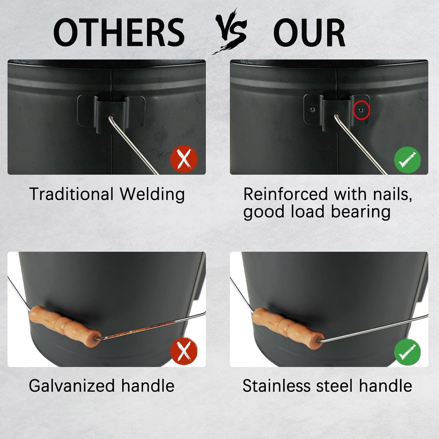 Ash Bucket With Lid And Shovel, Hand Broom And Gloves, 5.2 Gallon Large Metal Ash Bucket For Fireplace Tools Set, Fire Pits, Wood Burning Stoves, Indoor And Outdoor, Camping, Grill, Black