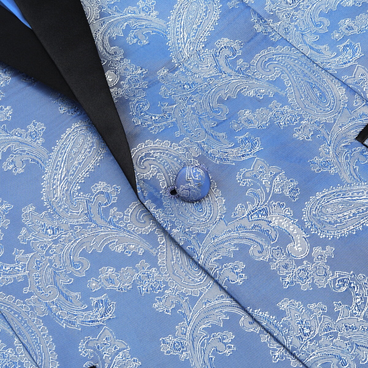 Cloudstyle Mens Slim Fit Paisley Suit Black Shawl Collar 1 Button Single Breasted Party Suit Jacket