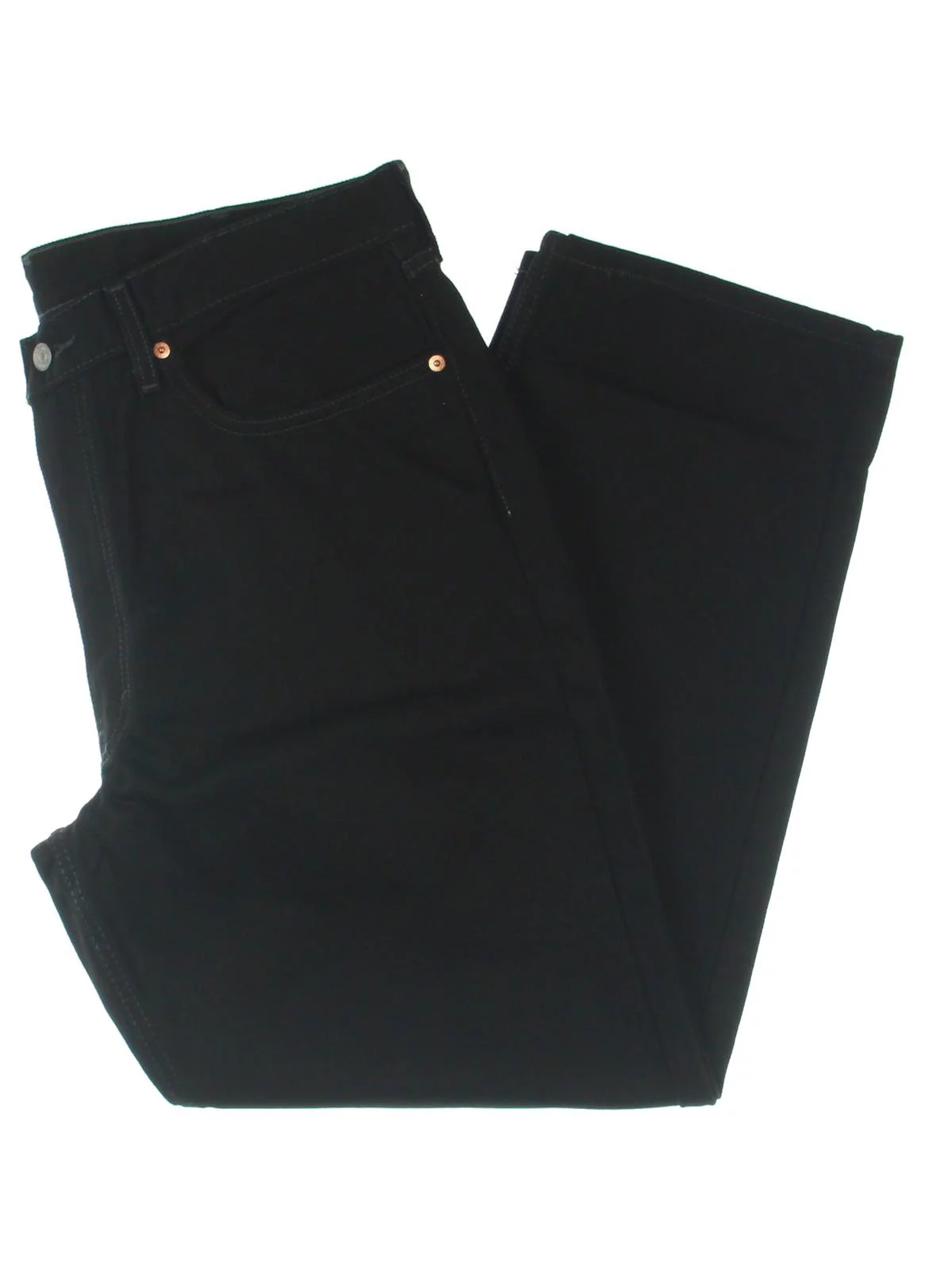 LEVI'S Mens Black Tapered, Relaxed Fit Jeans W42/ L34