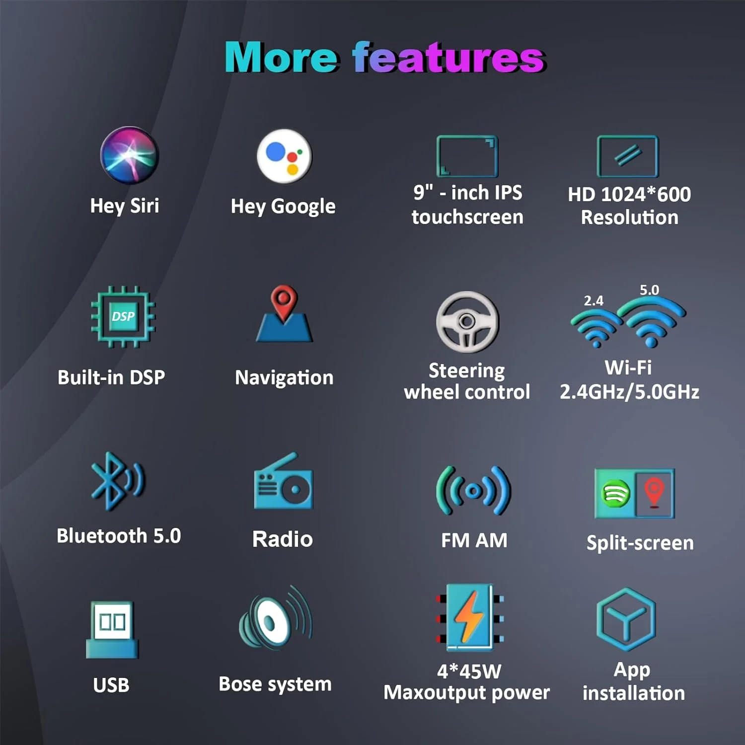 THONZER Car Radio Stereo for Ford Focus 2012 2013 2014 2015 2016 2017 Android 13 Carplay & Android Auto 9 Inch IPS HD Touch Screen GPS with Bluetooth5.0 WiFi DSP SWC FM  2+32GB