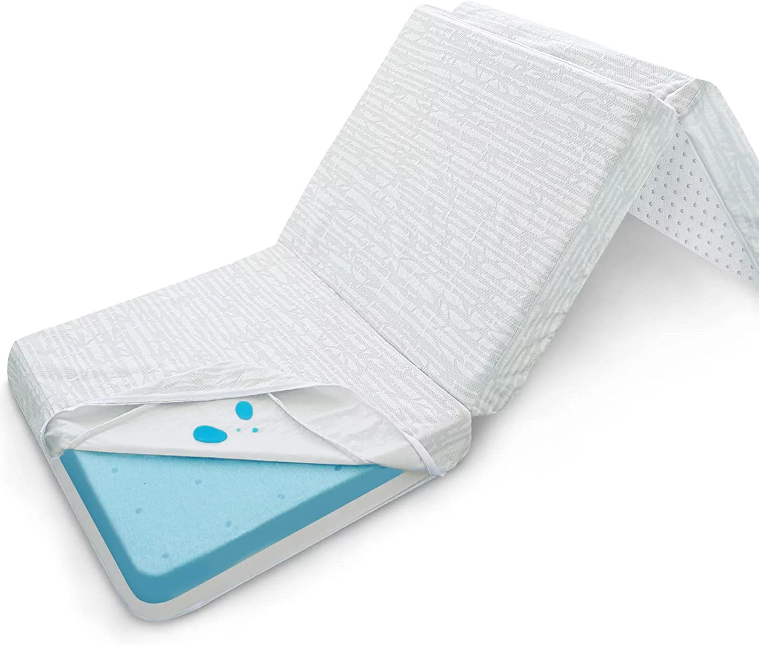 Foldable Mattress Trifold 4-Inch for Futon Mattress with Viscose Made from Bamboo Cooling Mattress Topper Cover Removable & Machine Wash, Camping Mattress Portable Floor Sofa Bed Non-Slip