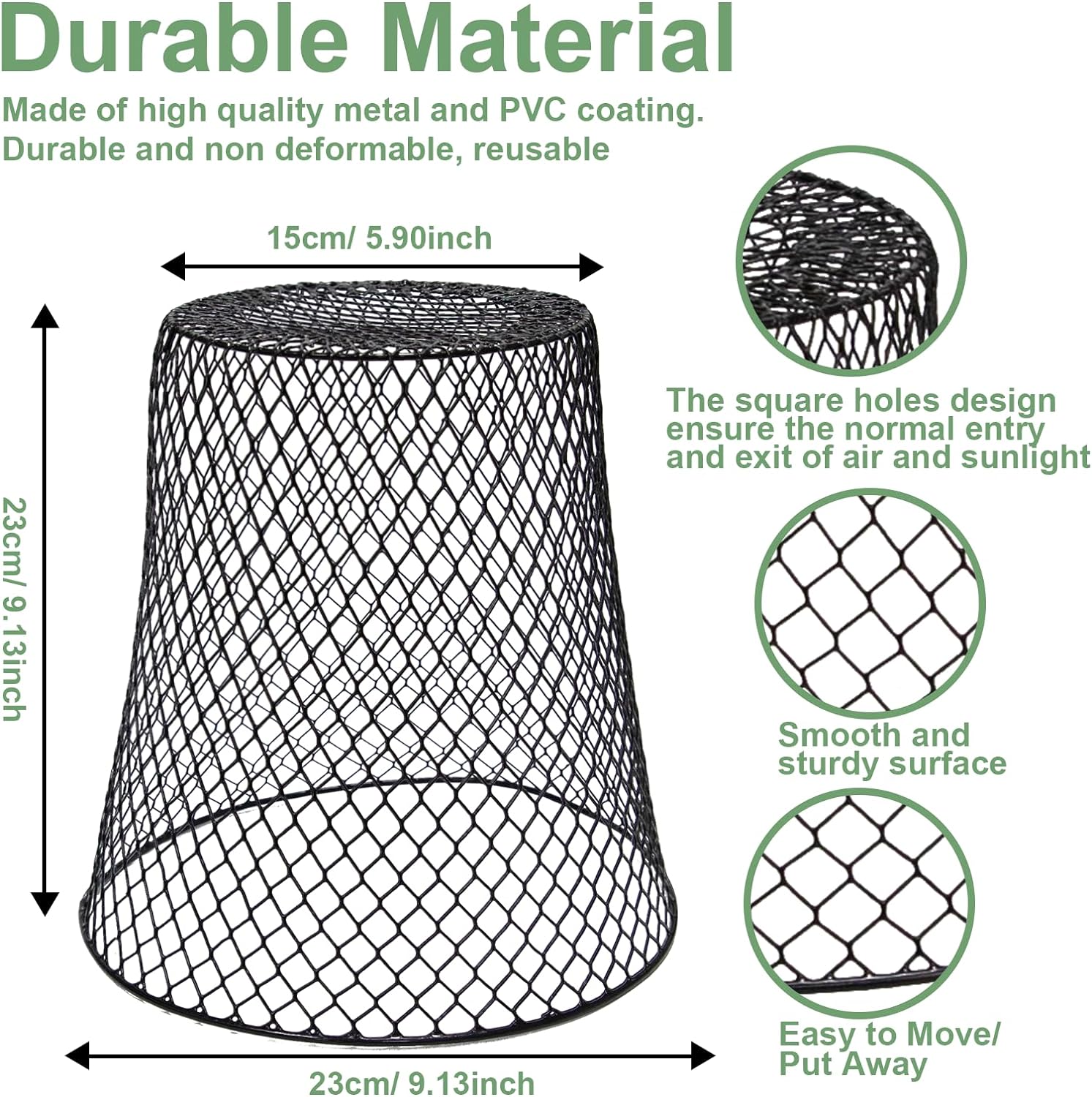 10 Pcs Chicken Wire Cloche Plant Covers Garden Netting Metal Heavy Duty Plant Protectors from Animals for Keeping Bunnies Chicken Squirrels Birds Other Out(9.13×9.13in)