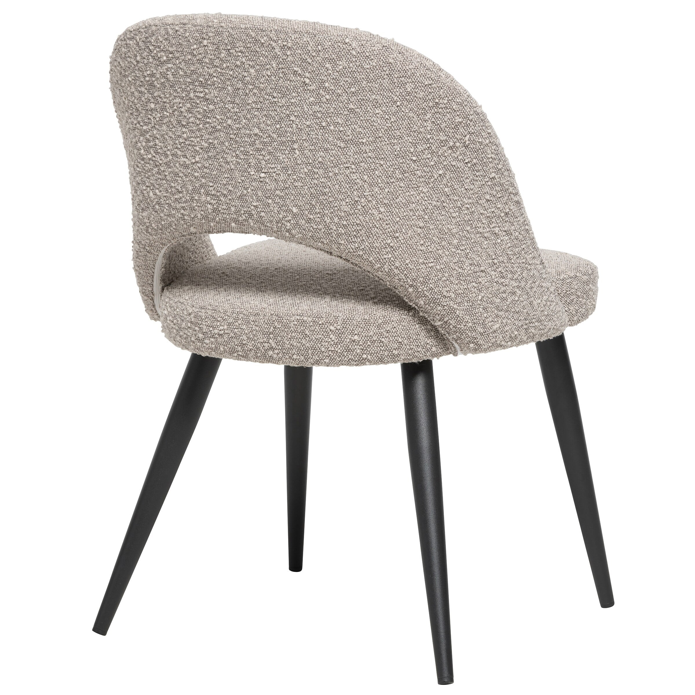 Elite Living Coco Mid-Century Modern French Boucle Upholstered Dining Chair Taupe