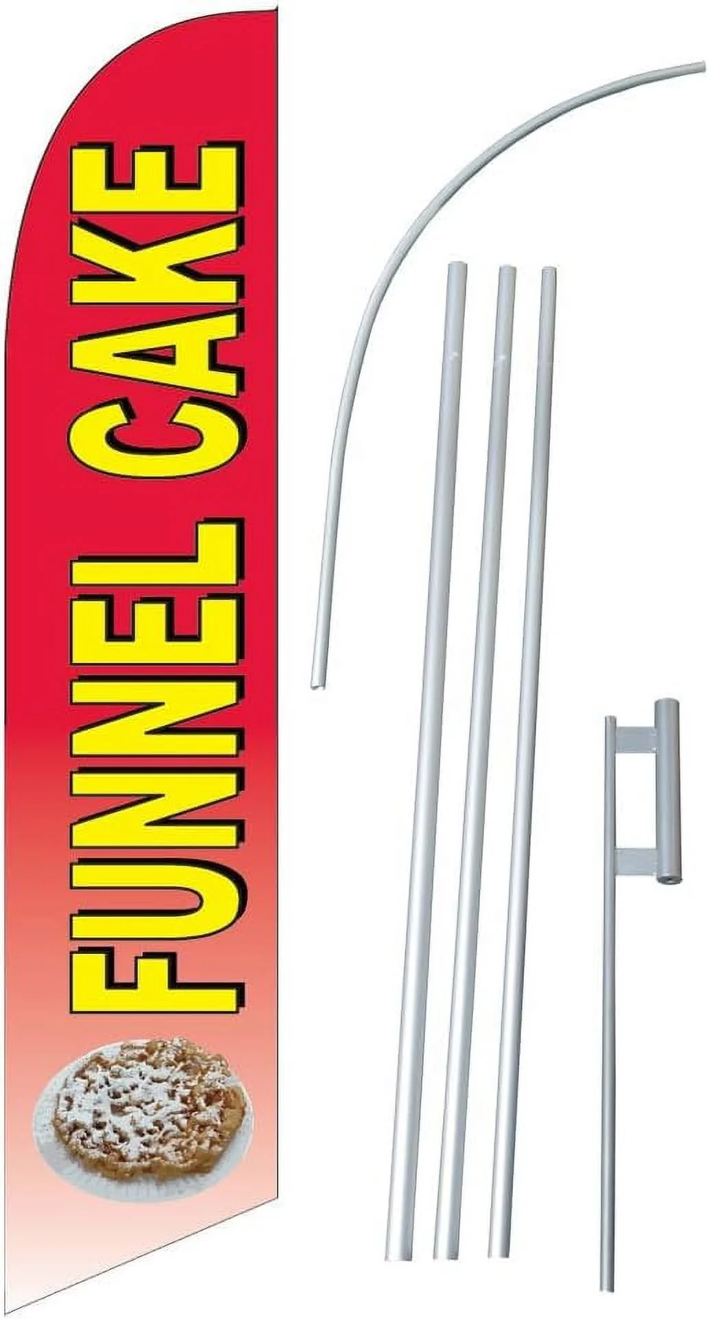Funnel Cake 12-Foot Super Swooper Feather Flag With Heavy-Duty 15-Foot Pole And Ground Spike