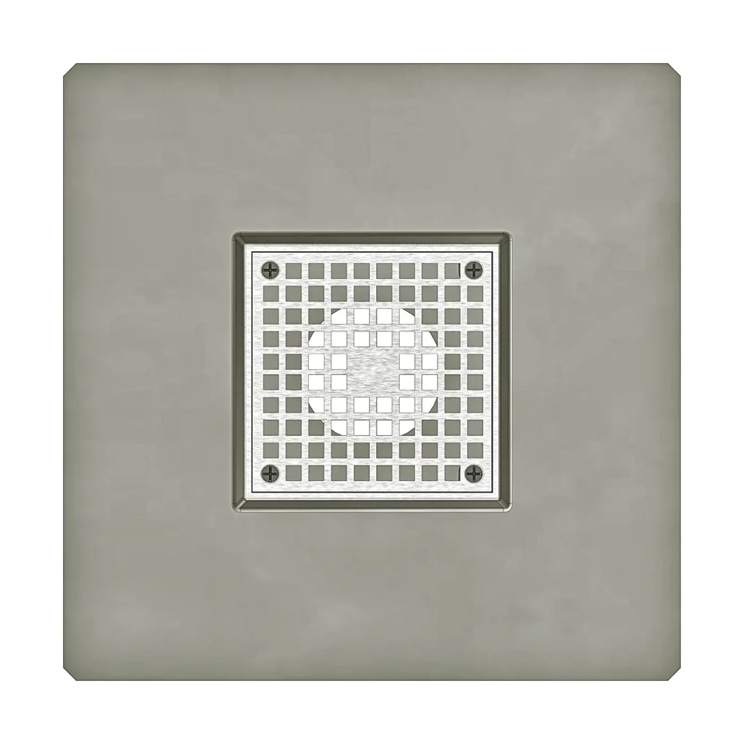 Stainless Steel Square Top Thin Membrane Balcony-Deck Drain Fitting Size: 2