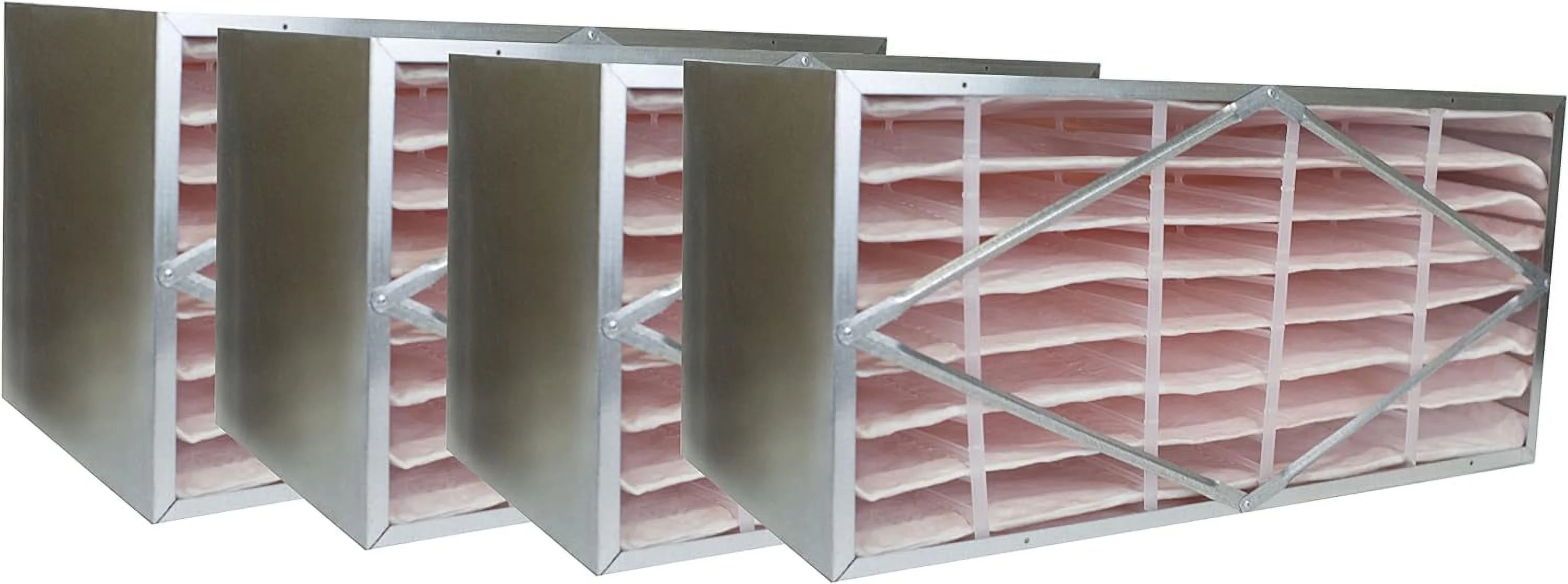 Filterbuy 12x24x12 Air Filter MERV 13, No Header Rigid Cell Box Filters HVAC Replacement (4-Pack)