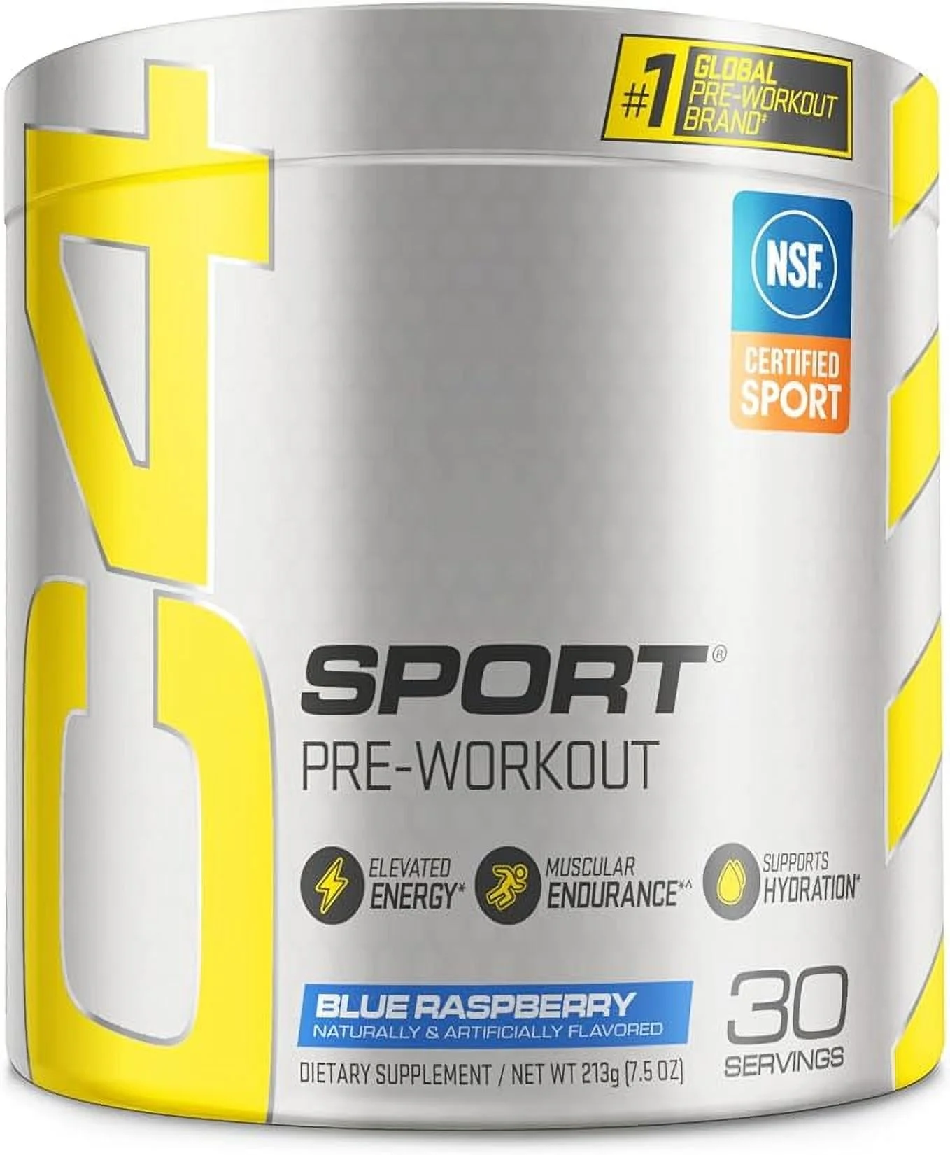 C4 Sport Pre Workout Powder Blue Raspberry - Pre Workout Energy with 3g Creatine Monohydrate + 135mg Caffeine and Beta-Alanine Performance Blend - NSF Certified for Sport | 30 Servings