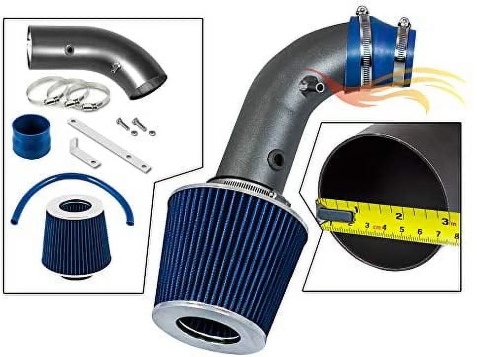 RW SERIES - MATTE BLACK PIPE BLUE - SHORT RAM INTAKE Compatible For 04-08 Chevy AVEO/DAEWOO LANOS