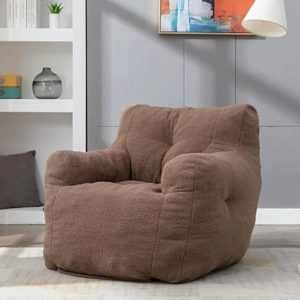 SJUIONG Bean Bag Chair  Ultra Soft Teddy Fabric Bean Bag Chair with Filler  Lazy Sofa Beanbag Chairs for Adults    Teens  Modern Accent Comfy Leisure Sofa Chair for Bedroom  Living Room(I