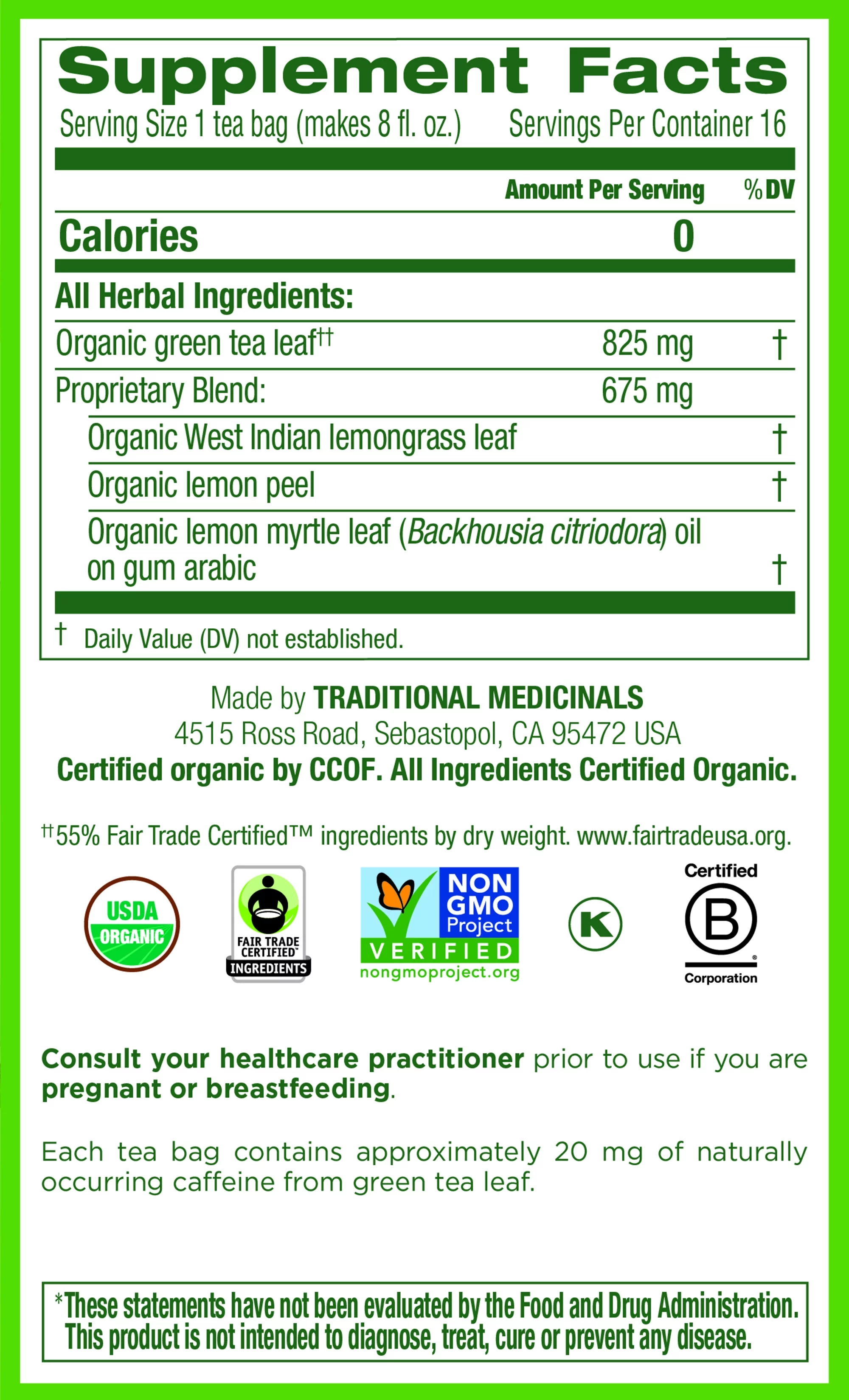 Traditional Medicinals Green Tea Sampler Variety Pack (3 ct)