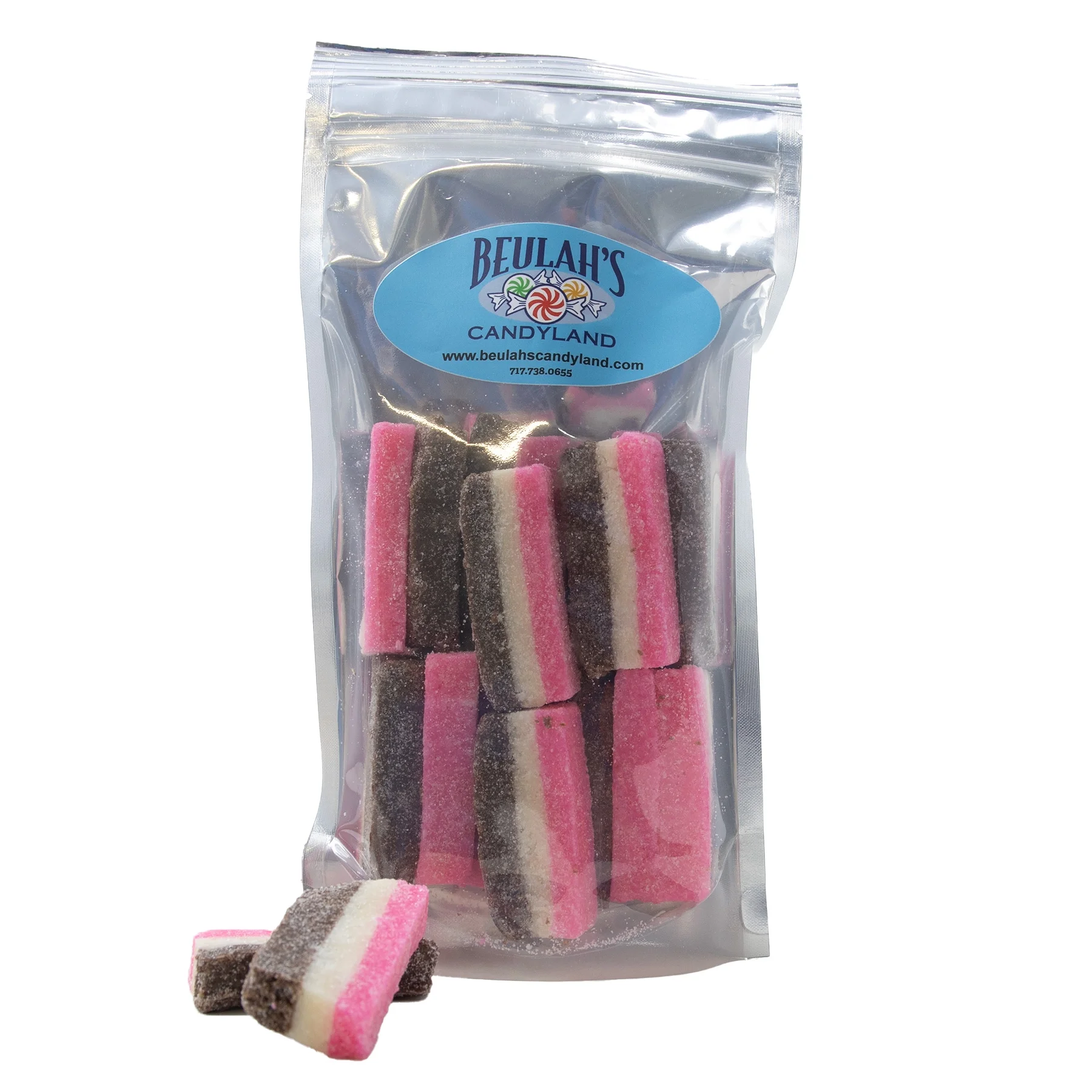 Beulah's Rainbow Coconut Strips 1 Pound Package, 20 Pieces of Candy, Unwrapped Coconut Candy Bars