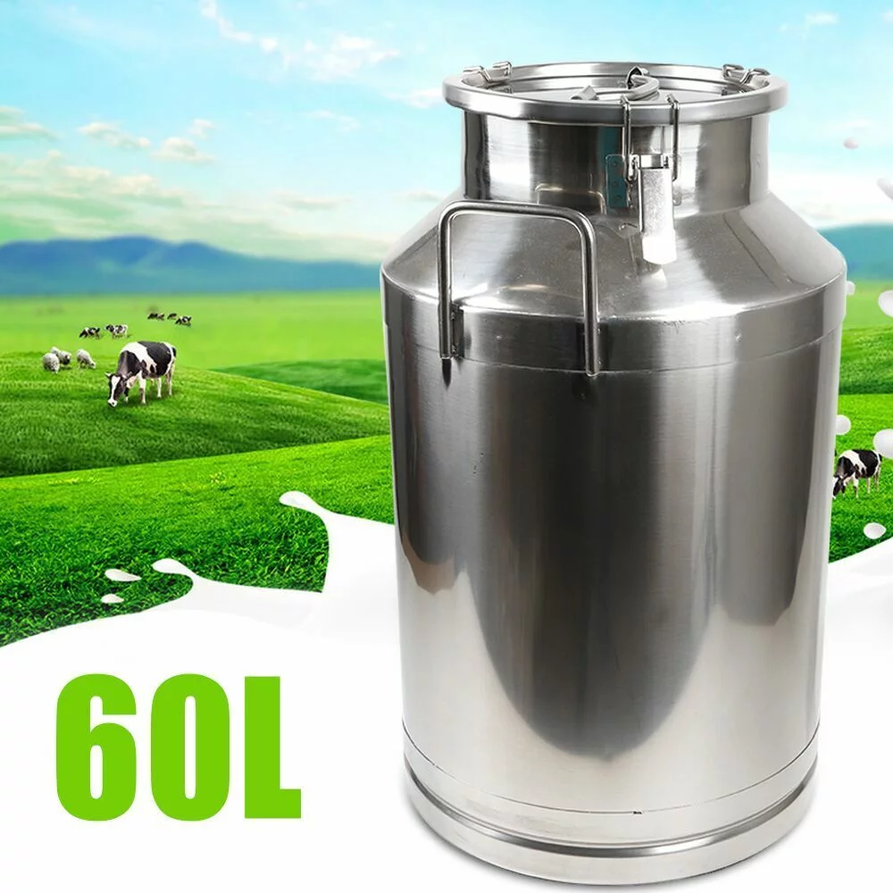 Miumaeov 60Liter Stainless Steel Barrel Milk Can Wine Beer Storage Oil Tank Silicone Seal