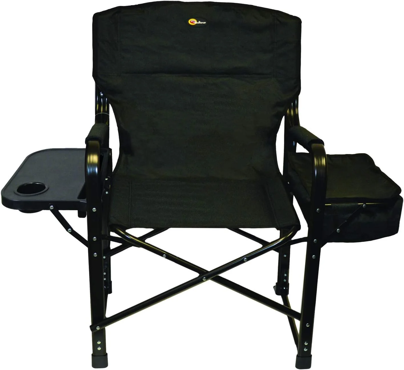 49580 Capitan Folding Director Chair With Tray And Cooler Bag, Black
