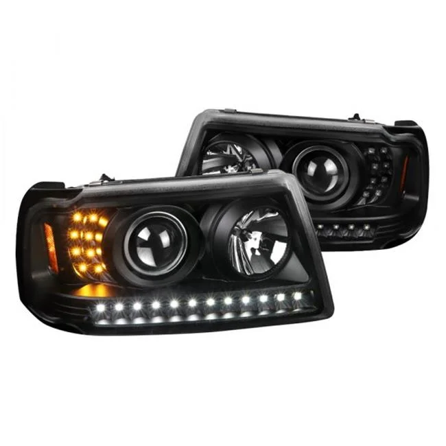 Full Black Housing Projector Headlights with Clear Lens for 2001-2011 Ford Ranger