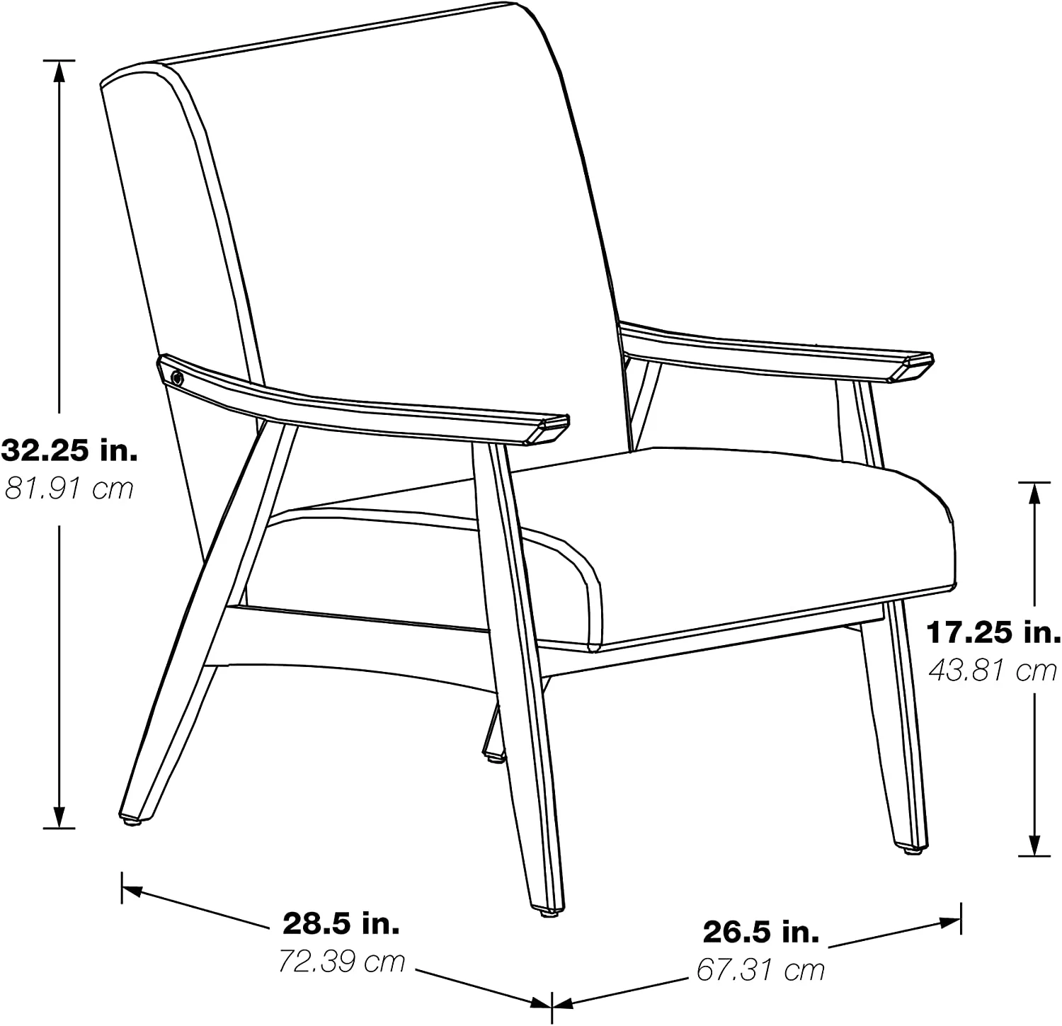OSP Home Furnishings Davis Accent Chair with Medium Espresso Frame, Klein Azure Blue