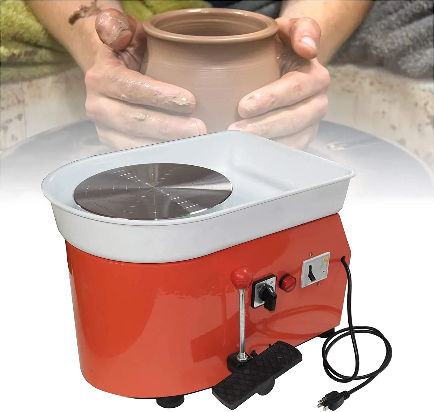 HTTMT- Electric Pottery Wheel 25cm Pottery Forming Machine 250W Pottery Wheel DIY Clay