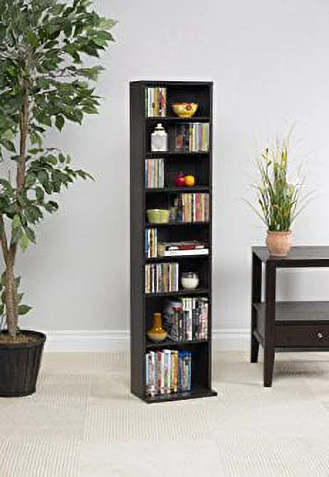 Atlantic Summit Adjustable Media Cabinet - Holds 261 CD's, 114 DVDs, 132 Games PN74735727 in Espresso
