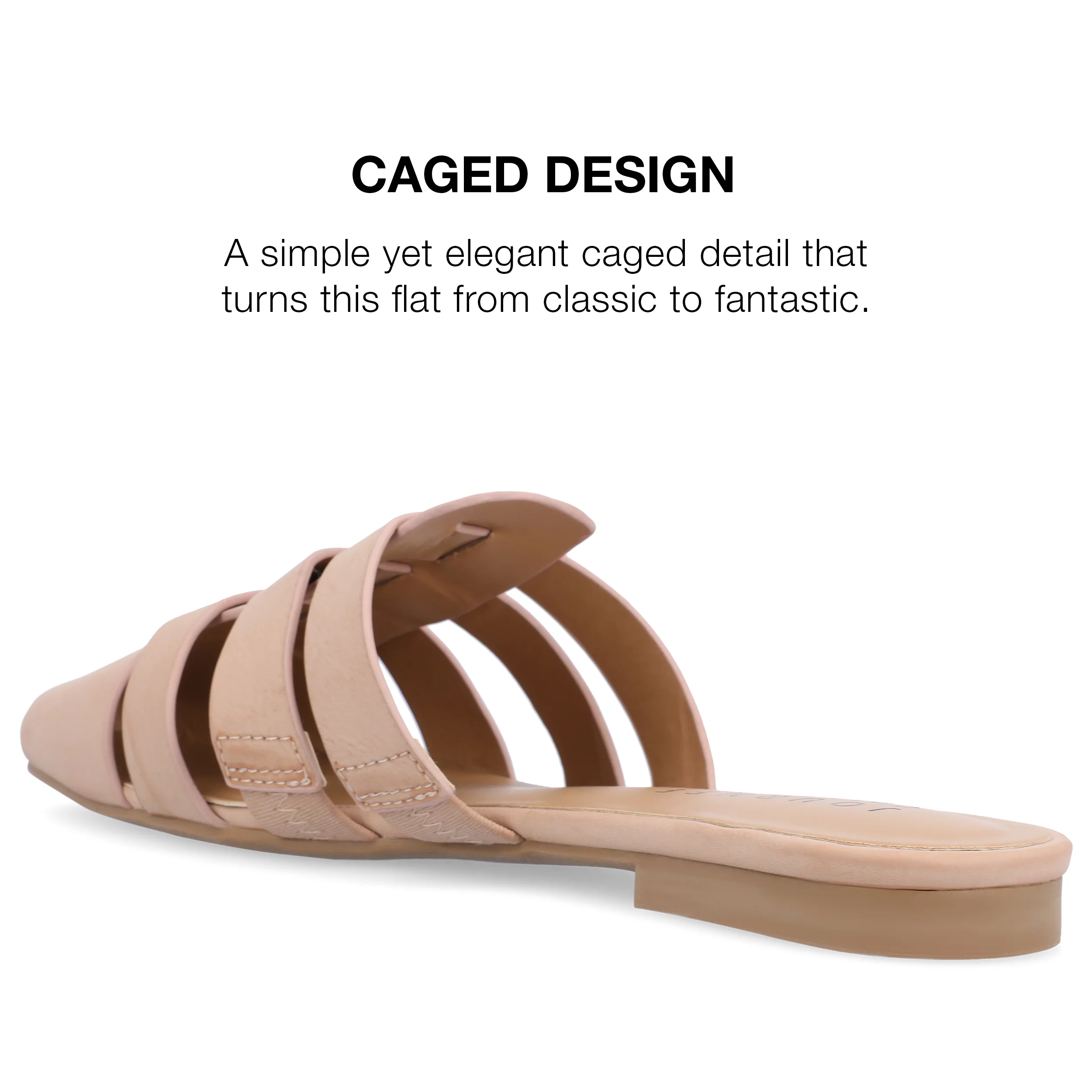 JOURNEE COLLECTION Womens Beige Padded Strappy Jazybell Square Toe Slip On Mules 8