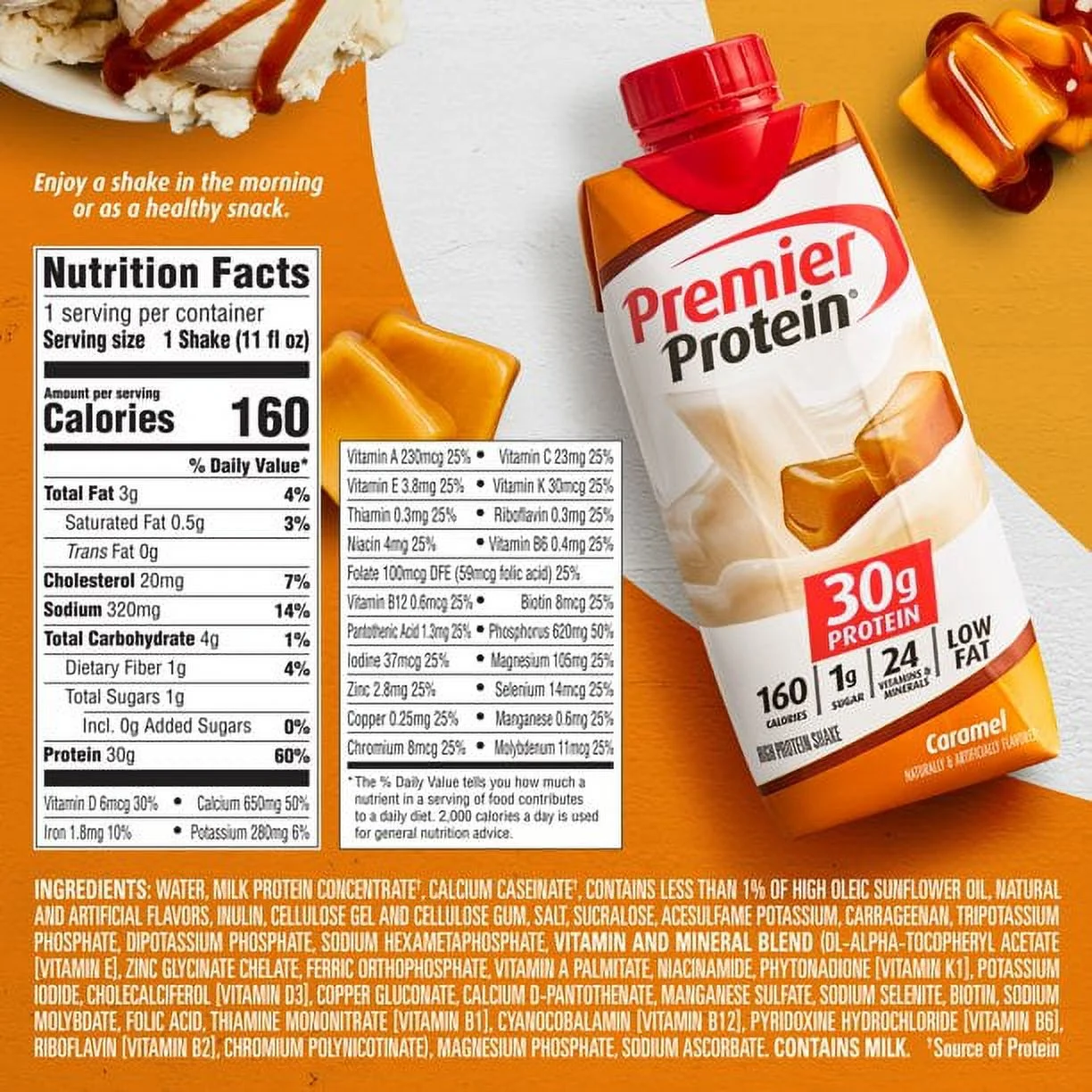 Premier Protein 30g. High Protein Shake, Caramel (11 fl. oz., 12 pk.)