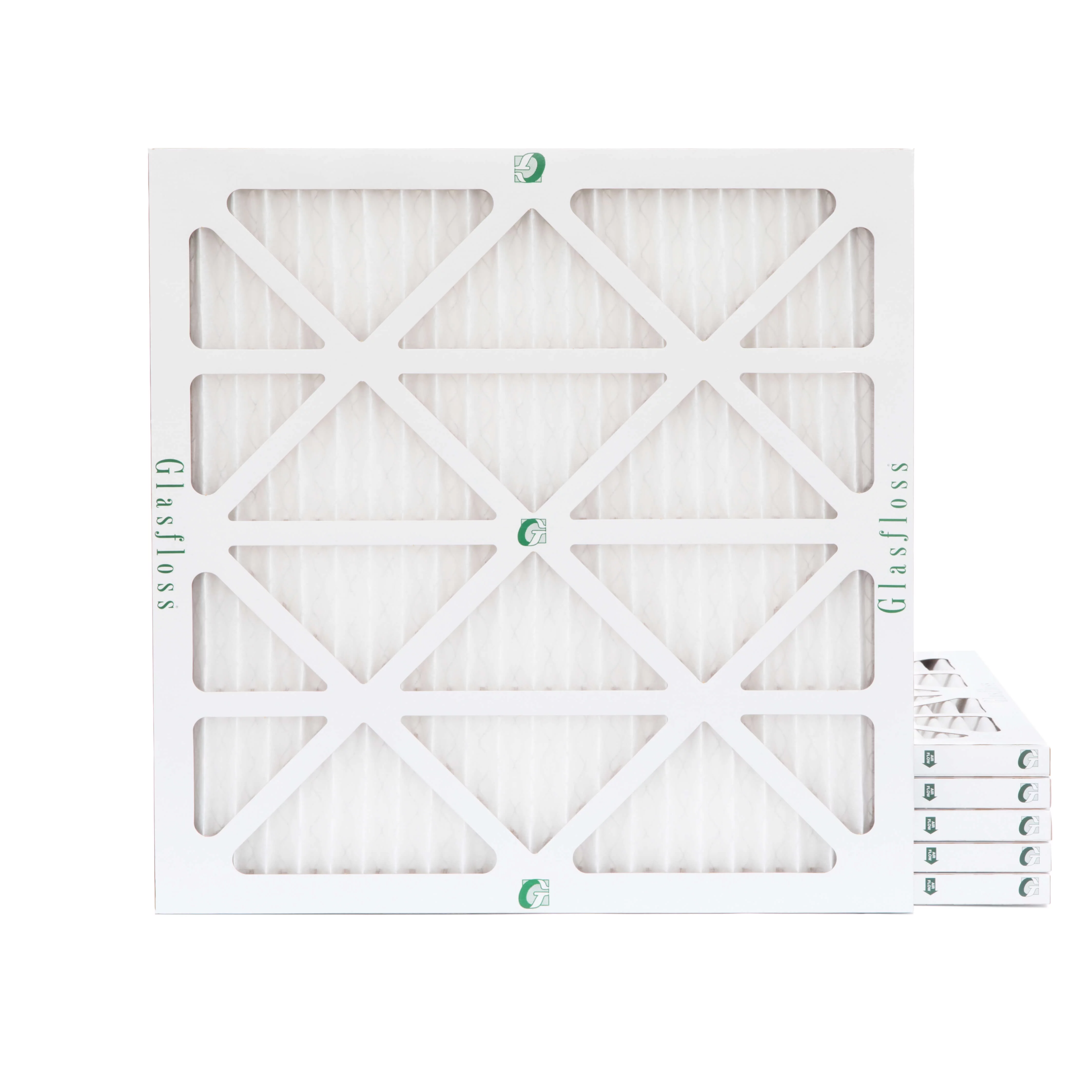 6 Pack of 25x25x1 MERV 13 Pleated Air Filters by Glasfloss. Actual Size: 24-1/2 x 24-1/2 x 7/8
