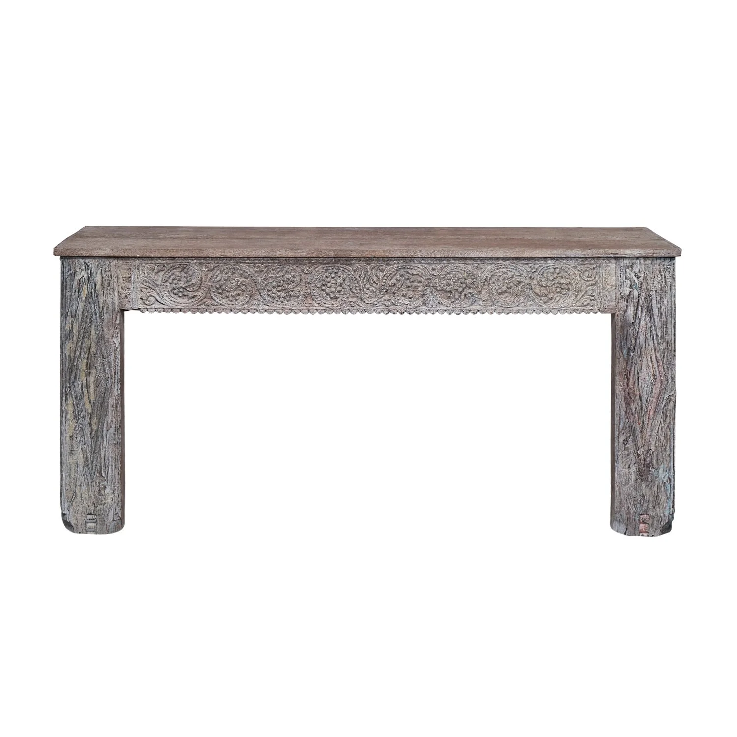 Antique Carved Doorframe Upcycled Distressed White 62