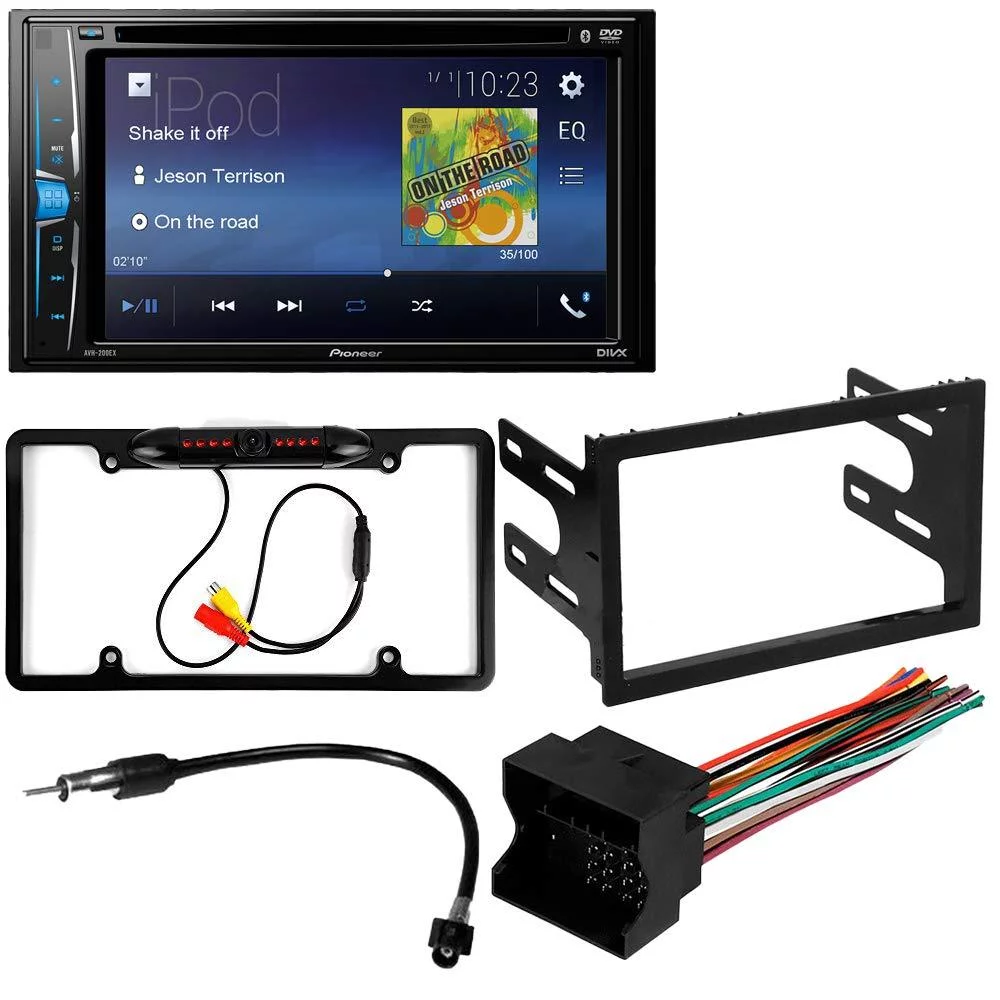 KIT2459 Bundle with Pioneer Multimedia DVD Car Stereo and Installation Kit - for 2002-2005 Volkswagen Jetta GLI / Bluetooth Touchscreen, Backup Camera, Double Din Mounting Dash Kit
