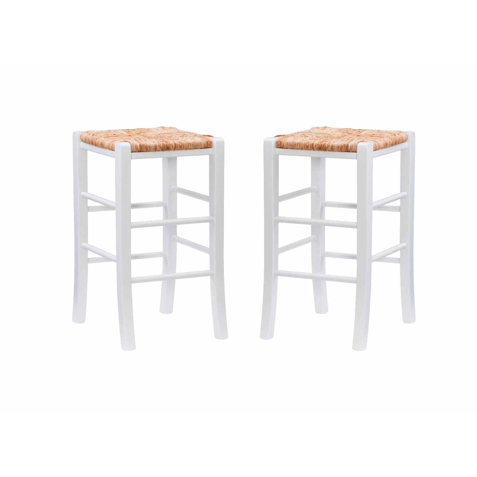 Linon Gianna 24 in. Backless Counter Stool - Walnut - Set of 2
