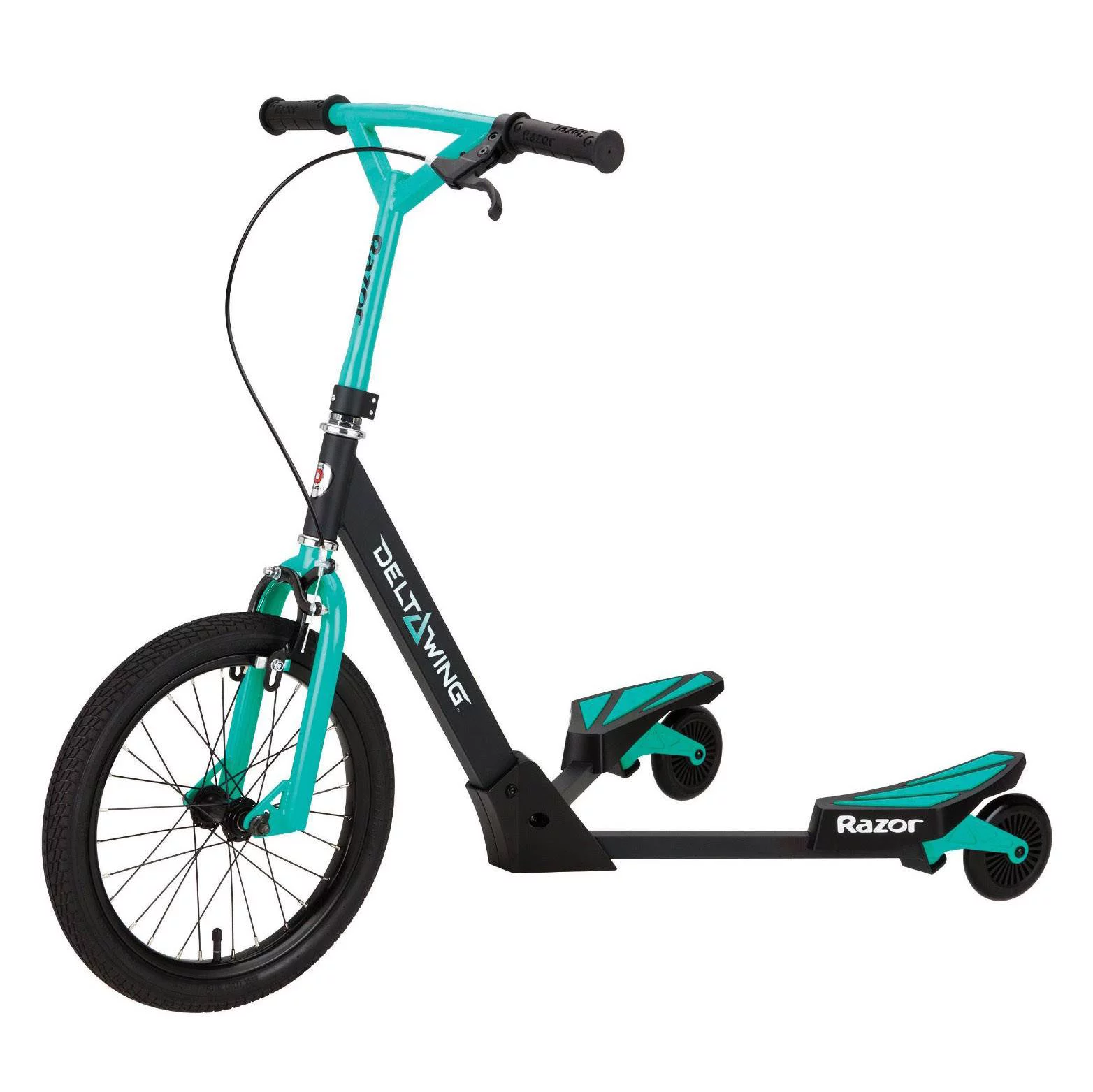 Razor DeltaWing Scooter 3-Wheel Motion Drop Handlebar Steel Frame, Teal (2 Pack)