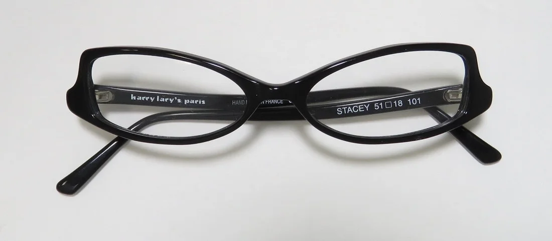 NEW HARRY LARY'S STACEY WOMENS/LADIES DESIGNER FULL-RIM BLACK HOT HANDMADE FROM FRANCE FRAME DEMO LENSES 51-18-0 EYEGLASSES/SPECTACLES