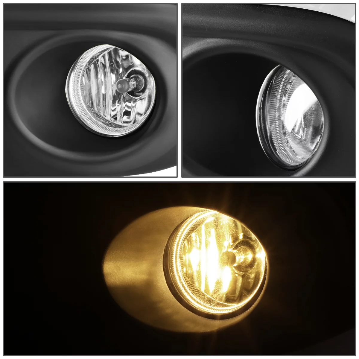 DNA Motoring FL-ZTL-233-CH For 2016 to 2017 Honda Civic Coupe / Sedan Pair Bumper Driving Fog Light Lamp+Switch Clear Lens