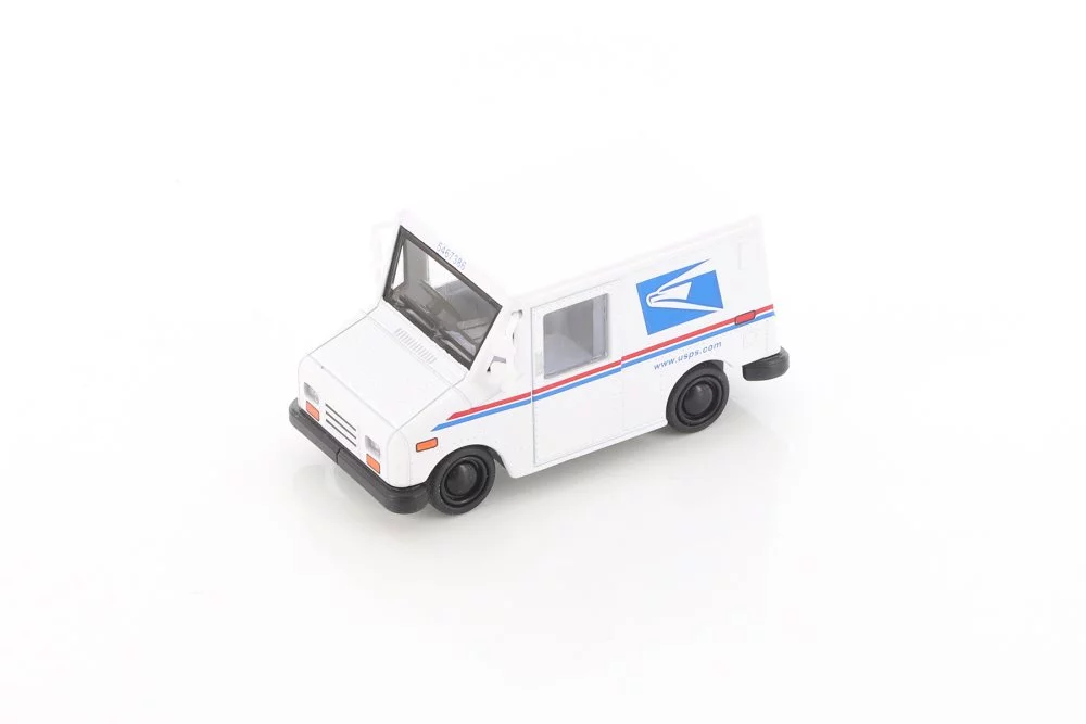 United States Postal Service (USPS) Long Live Postal Mail Delivery Vehicle (LLV), White - Kinsmart 2547D - 1/72 scale Diecast Model Toy Car