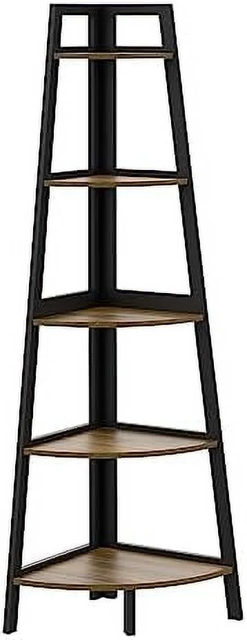 CKPFVY Corner   White Corner Bookshelf  5 Tier  Ladder Bookcase  70" Tall Plant Stand  Modern Open Book Shelves in Living Room  Bedroom  Home Office  Kitchen  Balcony