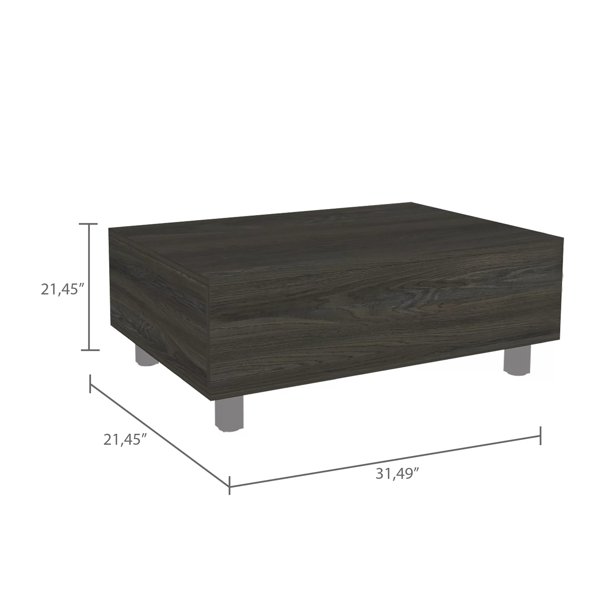 CoSoTower Rectangle Lift Top Coffee Table Carbon Espresso