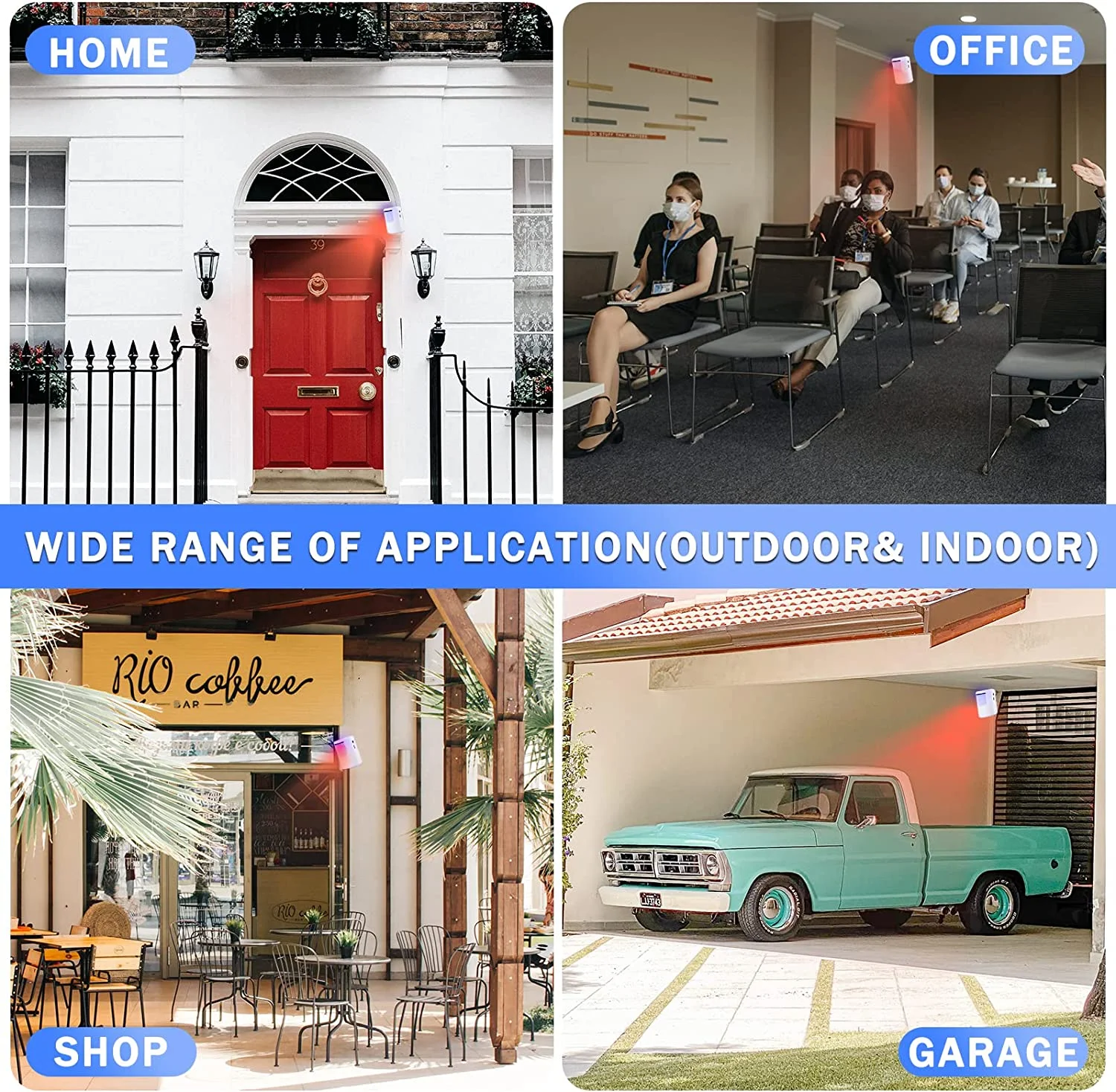 Motion Sensor Alarm System, Wireless Home Security Driveway Alarm Indoor, Motion Detector Alert with 2 Sensor and 1 Receiver -38 Chime Tunes