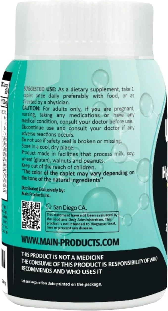 Umary Hyaluronic Acid 30 Caplets 850 mg + Del Indio Papago Hyaluronic Acid facial serum (100ml)