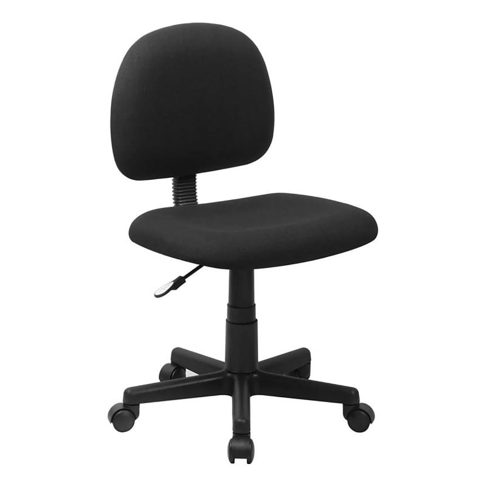 UrbanPro Contemporary Fabric Armless Ergonomic Swivel Office Chair in Black